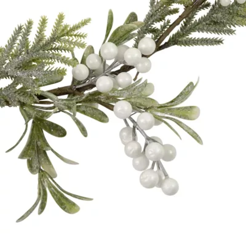 Northlight Frosted Foliage And Berries Artificial Unlit Christmas Indoor Garland