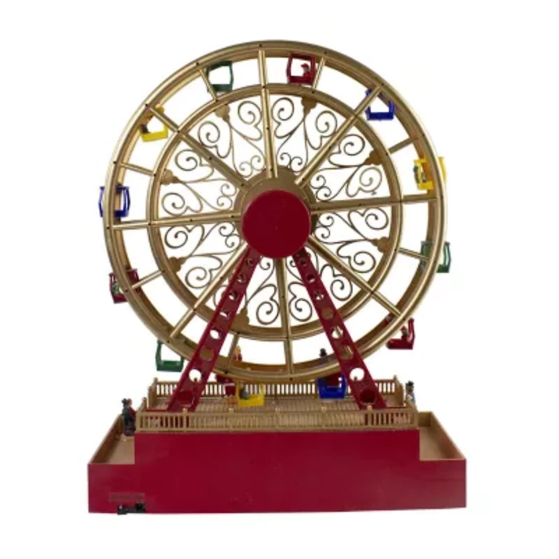 Northlight 20in Led And Musical Santa Ferris Wheel Lighted Christmas Village