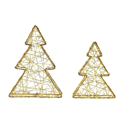 Northlight Led Gold Tree 2-pc. Christmas Tabletop Decor
