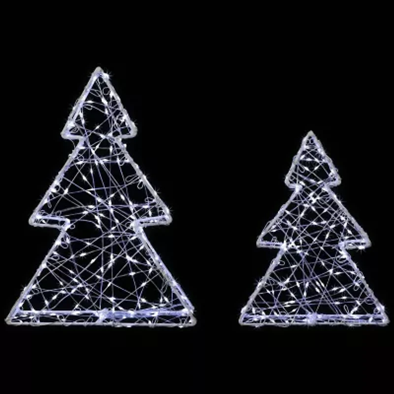 Northlight Led White Tree 2-pc. Christmas Tabletop Decor