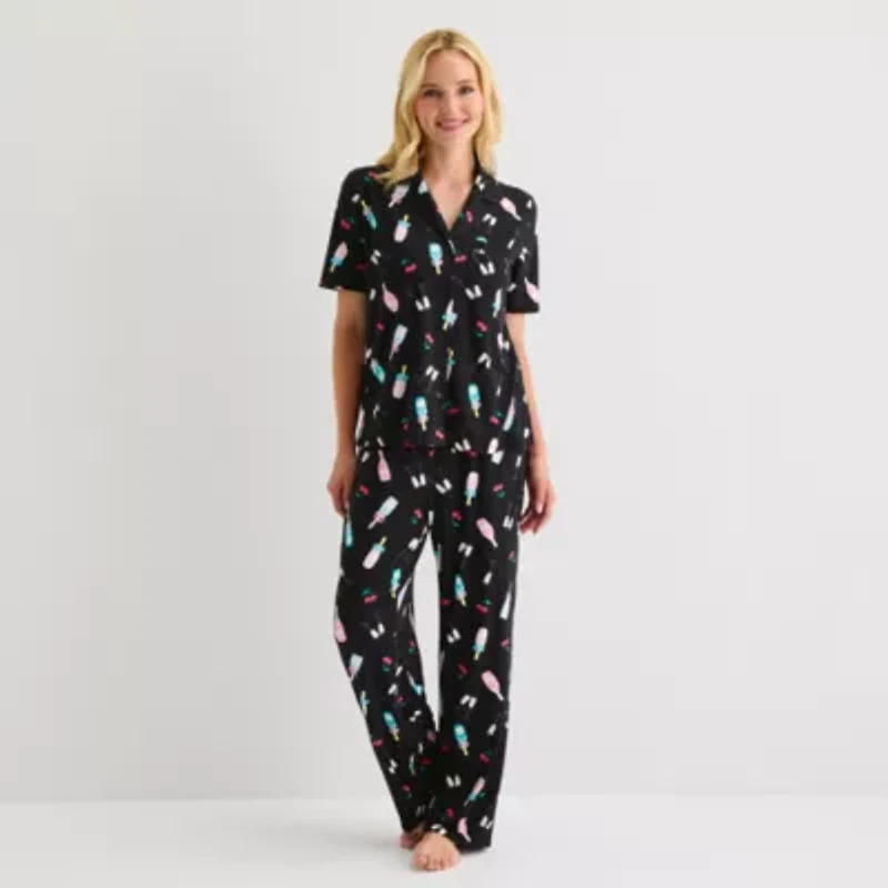 Sleep Chic Womens Short Sleeve 2-pc. Pajama Sets