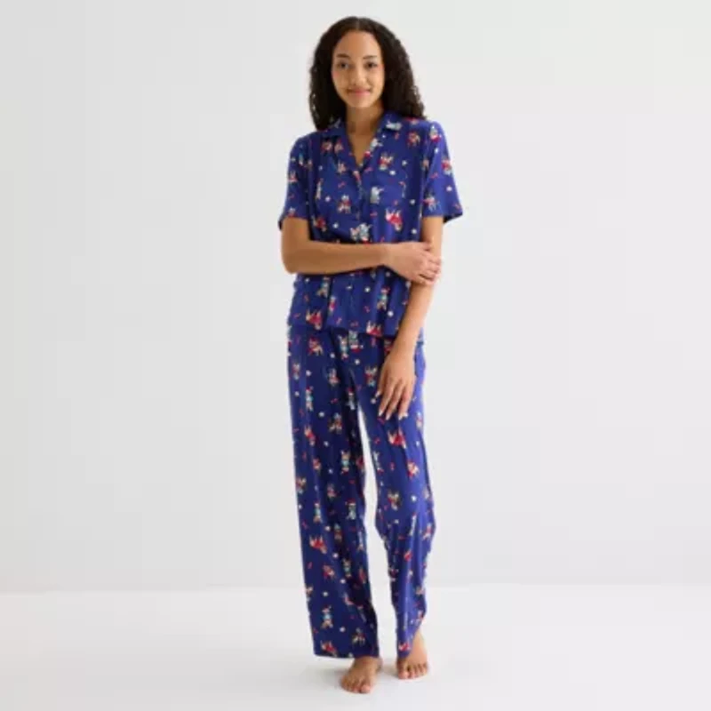 Sleep Chic Womens Short Sleeve 2-pc. Pajama Sets