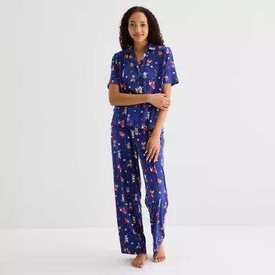 Sleep Chic Womens Short Sleeve 2-pc. Pajama Sets