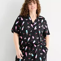Sleep Chic Womens Short Sleeve 2-pc. Plus Pajama Sets