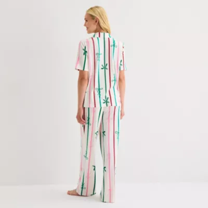 Sleep Chic Womens Short Sleeve 2-pc. Pajama Sets