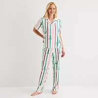 Sleep Chic Womens Short Sleeve 2-pc. Pajama Sets