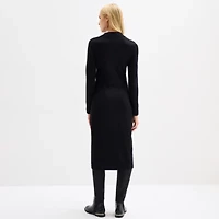 Maia Womens Long Sleeve Midi Sweater Dress