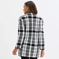 Black Label by Evan-Picone Womens Long Sleeve Open Front Cardigan