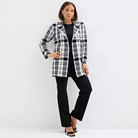 Black Label by Evan-Picone Womens Long Sleeve Open Front Cardigan