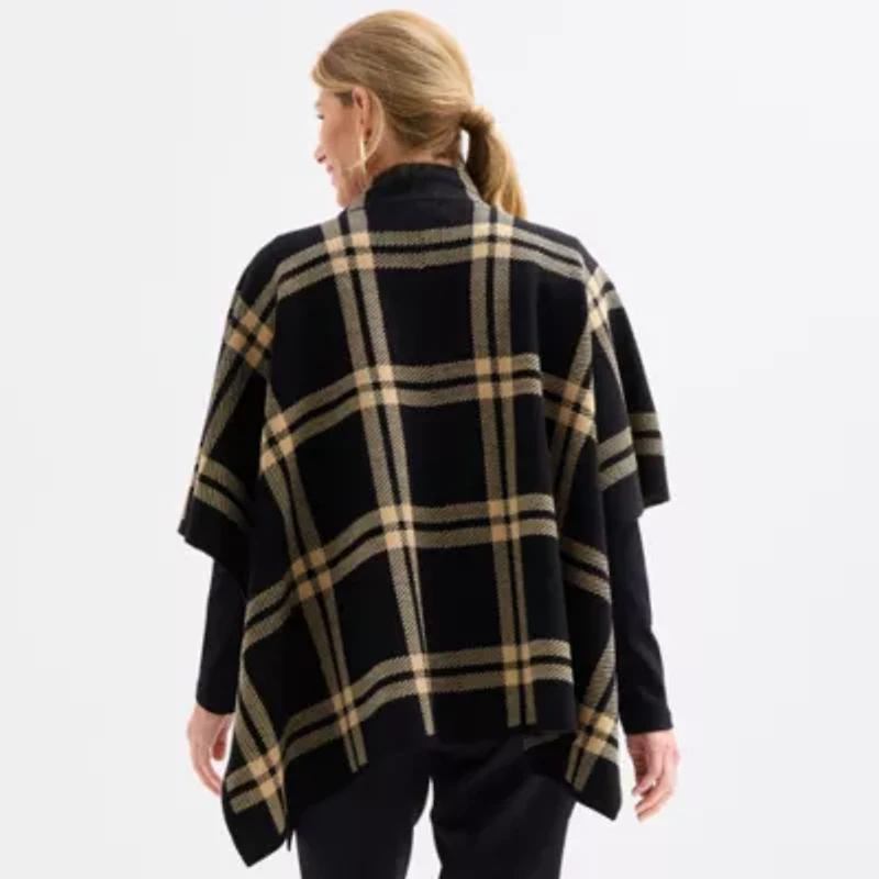 Black Label by Evan-Picone Womens Mock Neck 3/4 Sleeve Button Cardigan