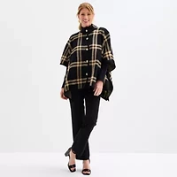 Black Label by Evan-Picone Womens Mock Neck 3/4 Sleeve Button Cardigan
