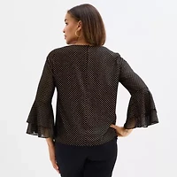 Black Label by Evan-Picone Womens 3/4 Sleeve Blouse