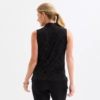 Black Label by Evan-Picone Womens Sleeveless Embellished Blouse