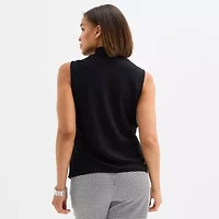Black Label by Evan-Picone Womens V Neck Sleeveless Blouse