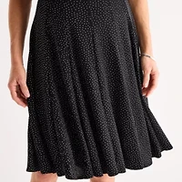 Danny & Nicole Womens Short Sleeve Dots Fit + Flare Dress