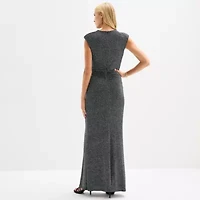 Willow Glenn Womens Short Sleeve Evening Gown