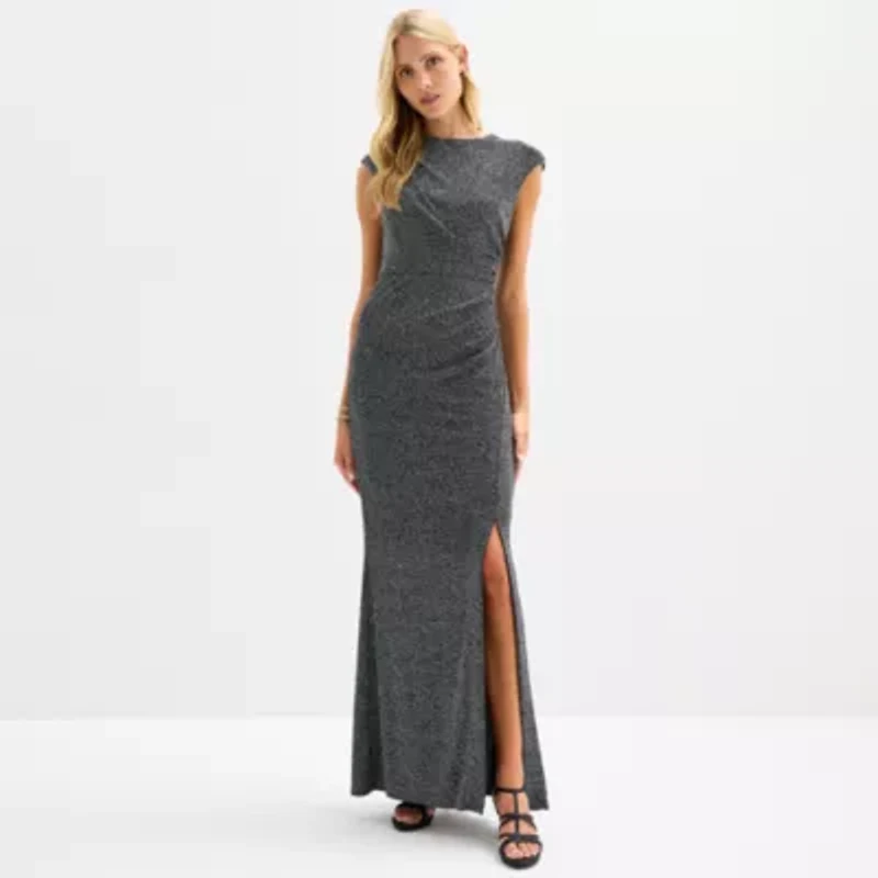 Willow Glenn Womens Short Sleeve Evening Gown