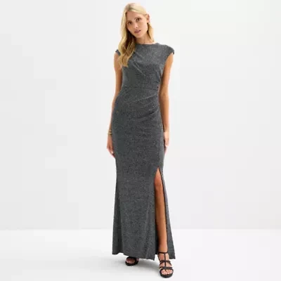 Willow Glenn Womens Short Sleeve Evening Gown