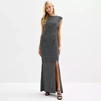 Willow Glenn Womens Short Sleeve Evening Gown