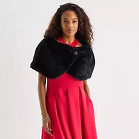 Danny & Nicole Womens Faux Fur Shrug