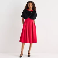 Danny & Nicole Womens Faux Fur Shrug