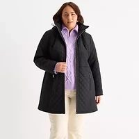 Gallery Womens Hooded Midweight Plus Quilted Jacket