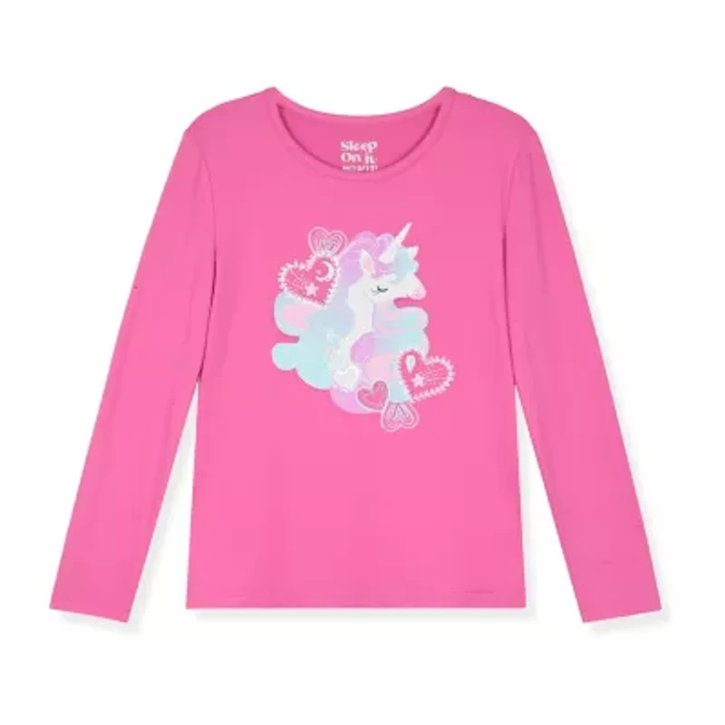 Sleep On It Little & Big Kid Girls Crew Neck Long Sleeve 3-pc. Pajama Sets