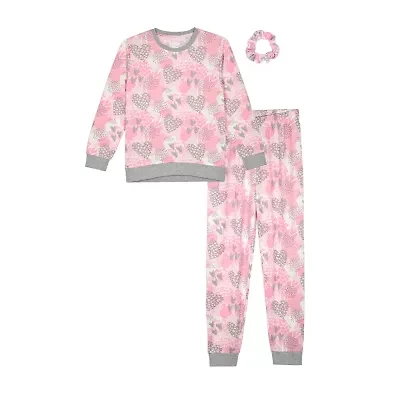 Sleep On It Little & Big Kid Girls Crew Neck Long Sleeve 3-pc. Pajama Sets