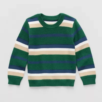 Okie Dokie Toddler & Little Boys Crew Neck Long Sleeve Pullover Sweater