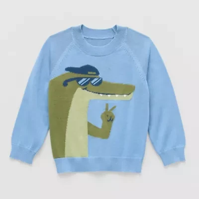 Okie Dokie Toddler & Little Boys Crew Neck Long Sleeve Pullover Sweater