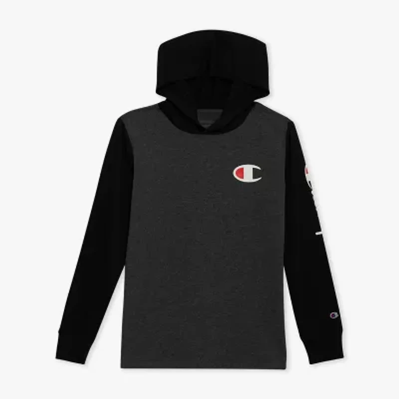 Champion Big Kid Boys Hooded Long Sleeve Regular Fit Graphic T-Shirt