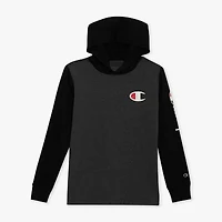 Champion Big Kid Boys Hooded Long Sleeve Regular Fit Graphic T-Shirt
