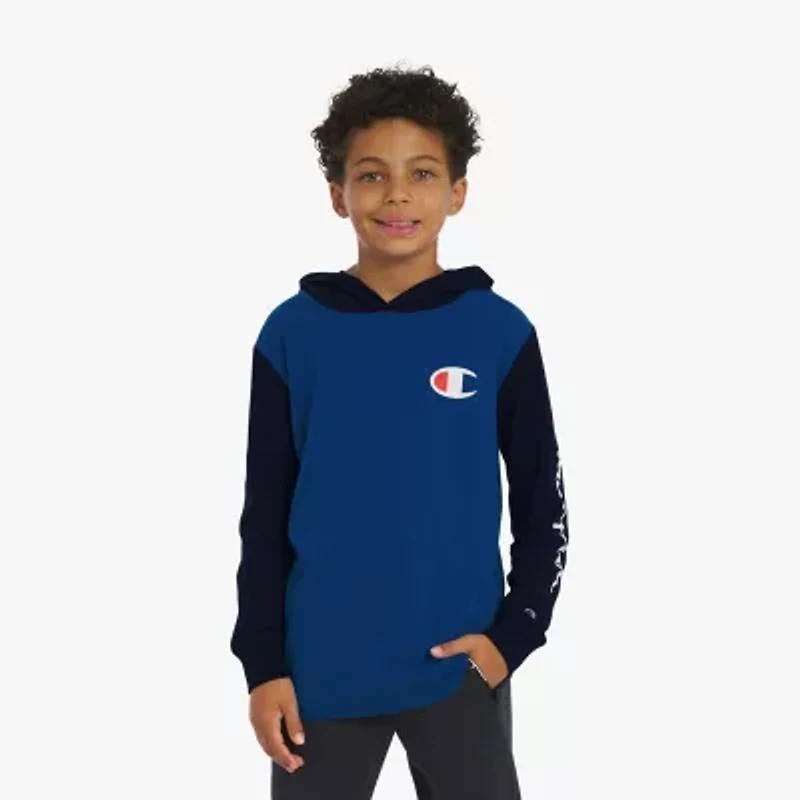 Champion Big Kid Boys Hooded Long Sleeve Regular Fit Graphic T-Shirt