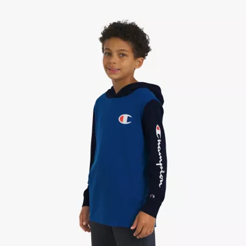 Champion Big Kid Boys Hooded Long Sleeve Regular Fit Graphic T-Shirt