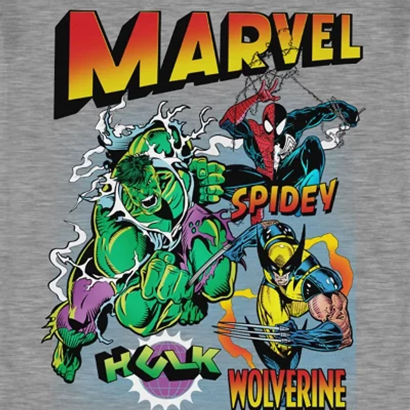 Mens Crew Neck Short Sleeve Regular Fit Marvel Graphic T-Shirt