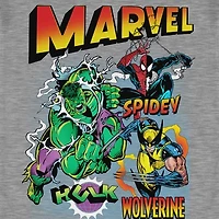 Mens Crew Neck Short Sleeve Regular Fit Marvel Graphic T-Shirt