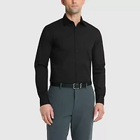 Van Heusen Fitted Wrinkle Free Poplin Mens Long Sleeve Dress Shirt