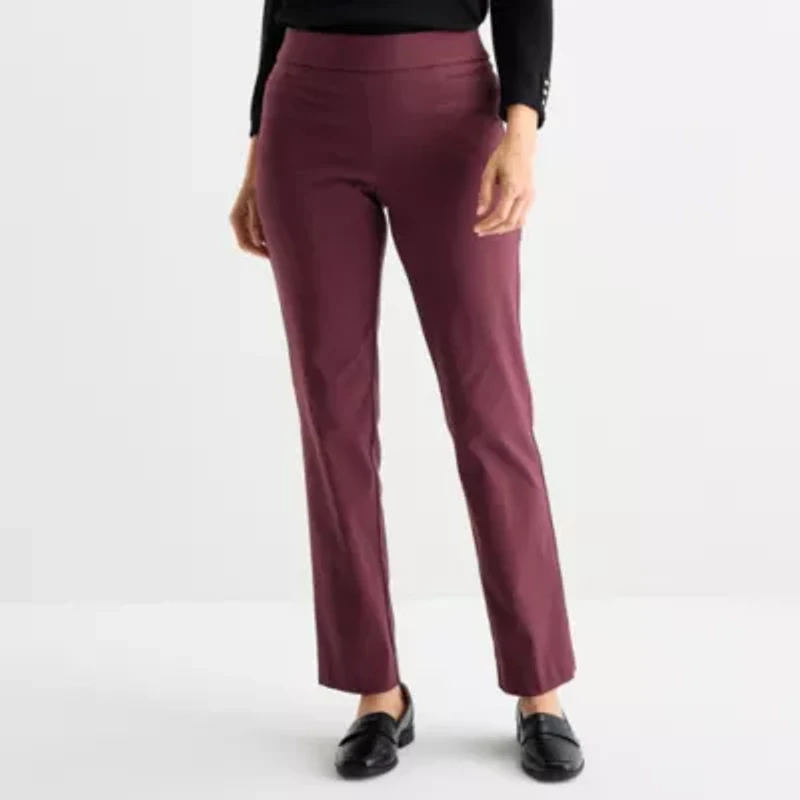 Liz Claiborne Lisa Womens Straight Mid Rise Pull-On Pant