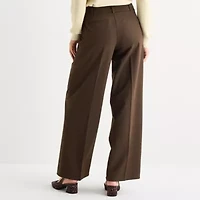 Liz Claiborne Womens Wide Leg Mid Rise Trouser