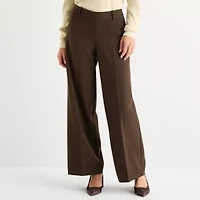 Liz Claiborne Womens Wide Leg Mid Rise Trouser