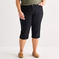 St. John's Bay Womens Plus High Rise Capri Pant