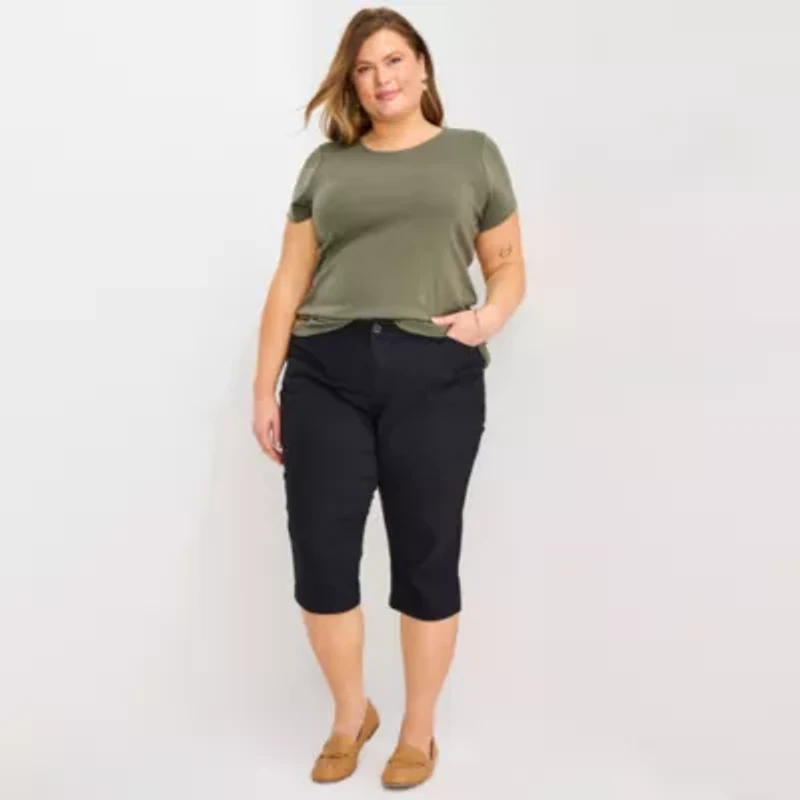 St. John's Bay Womens Plus High Rise Capri Pant