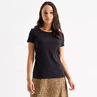 St. John's Bay Womens Crew Neck Short Sleeve T-Shirt