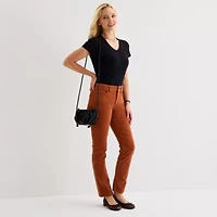 St. John's Bay Womens Mid Rise Straight Corduroy Pant
