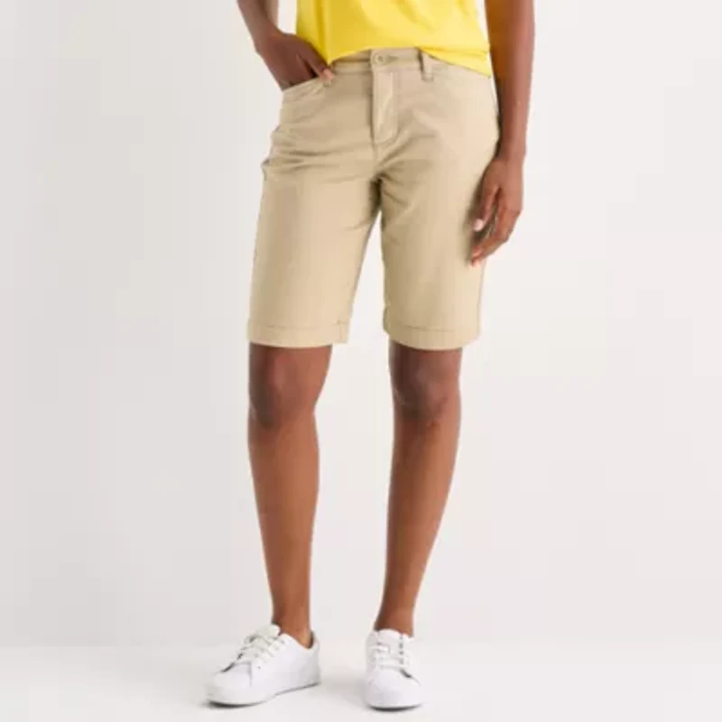 St. John's Bay Womens 19" Mid Rise Bermuda Short