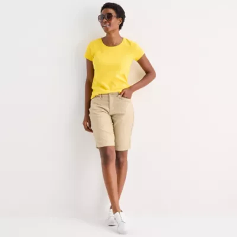 St. John's Bay Womens 19" Mid Rise Bermuda Short