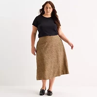 St. John's Bay Womens Plus Crew Neck Short Sleeve T-Shirt