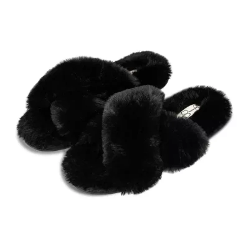 Jessica Simpson High Plush Cross Womens Slip-On Slippers