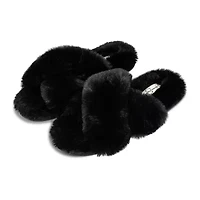 Jessica Simpson High Plush Cross Womens Slip-On Slippers