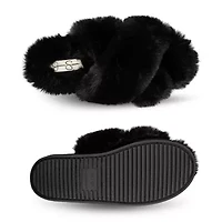 Jessica Simpson High Plush Cross Womens Slip-On Slippers